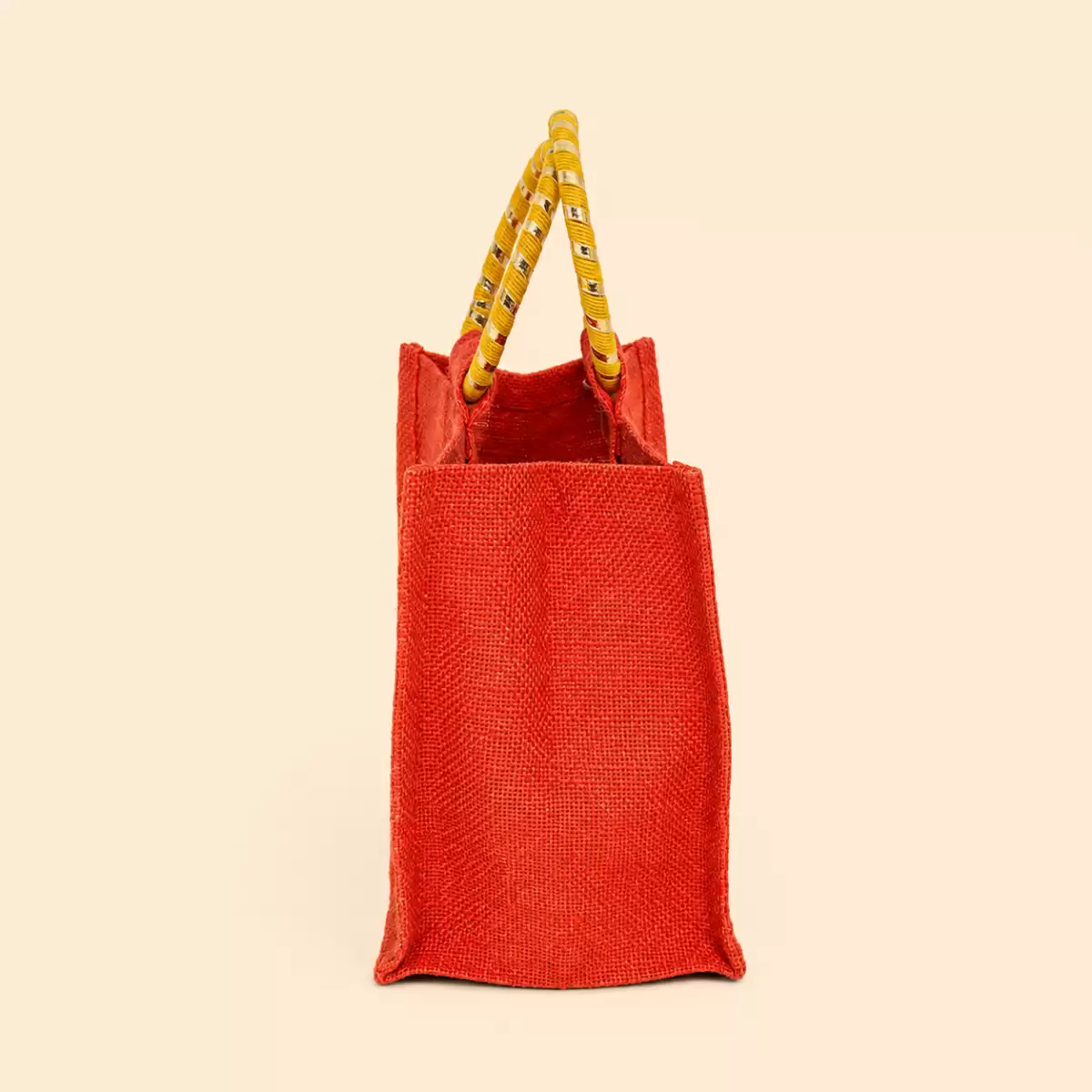 Lava Red Jute Shopping Bag