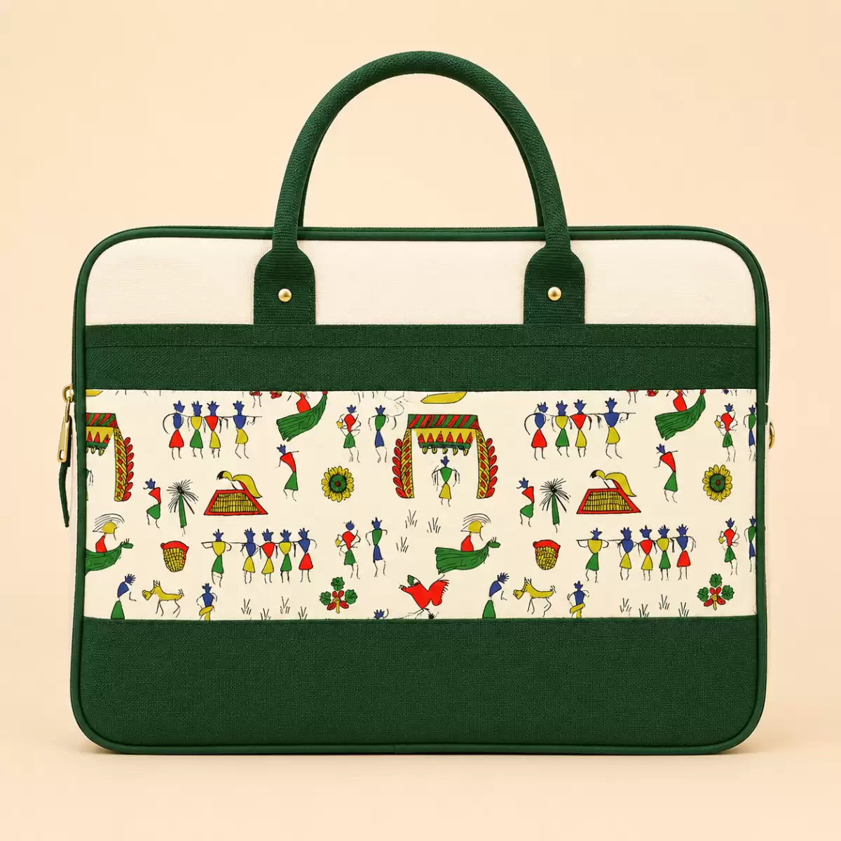 Printed Jute Laptop Bag