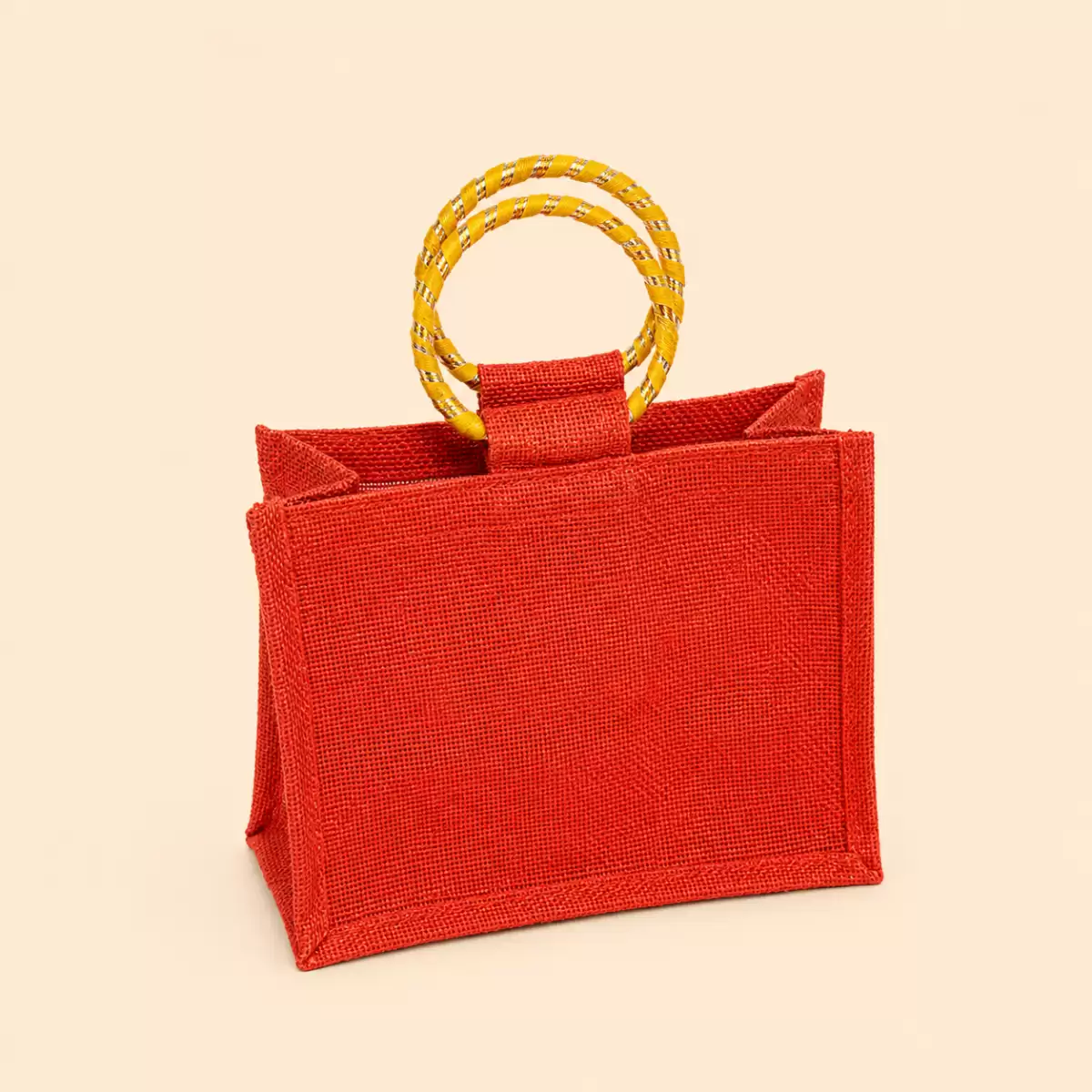 Lava Red Jute Shopping Bag