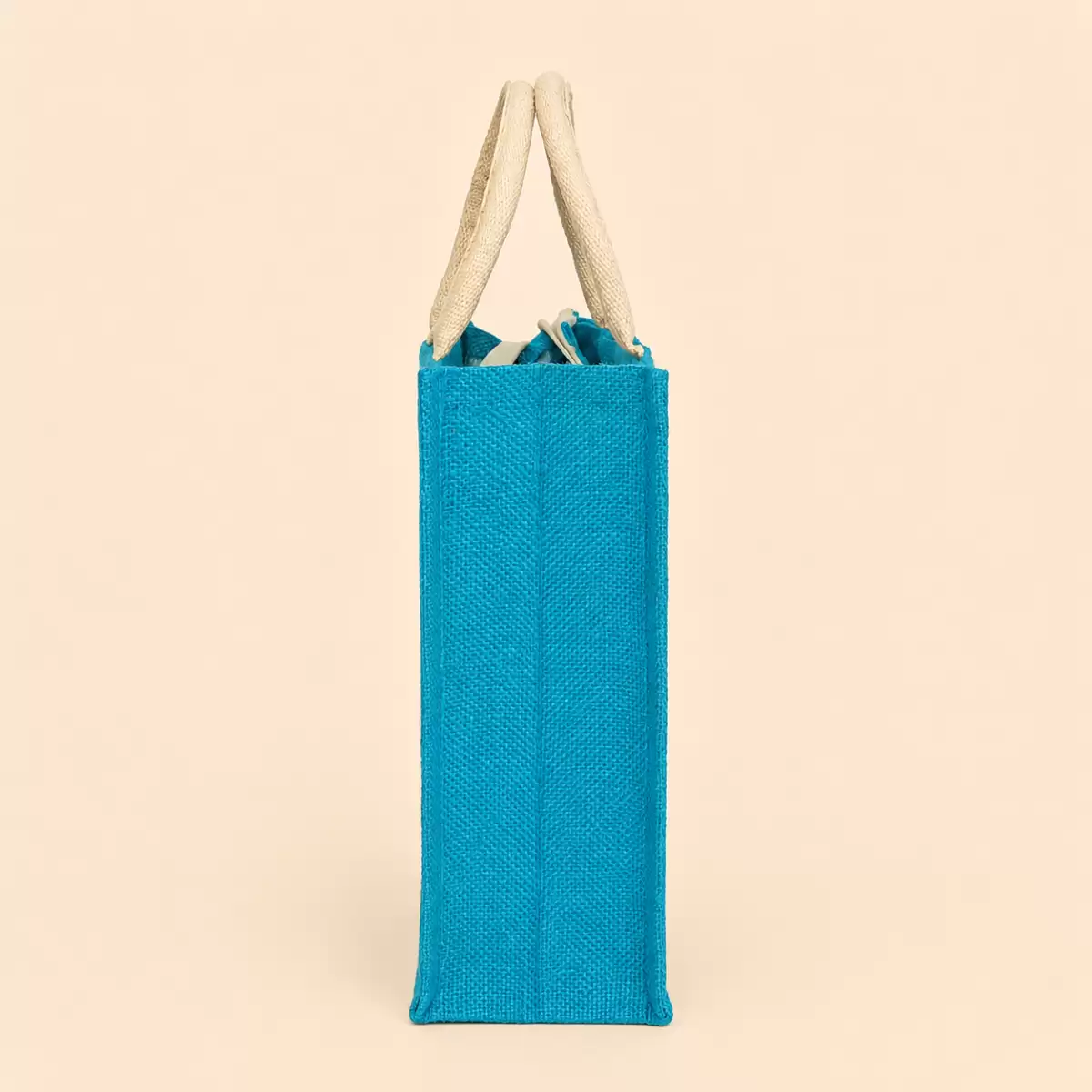 Blue Printed Jute Bag