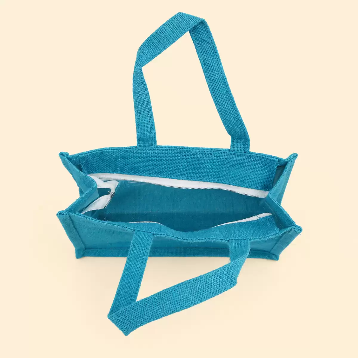 Sky Blue Jute Shopping Bag