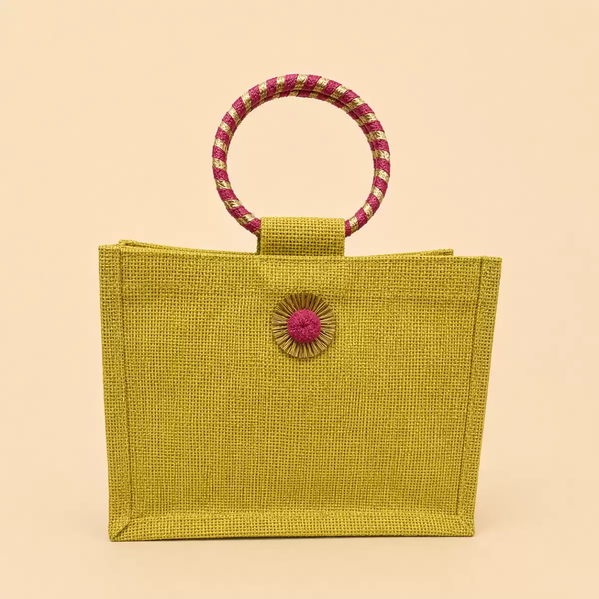 Light Yellow Jute Gift Bag