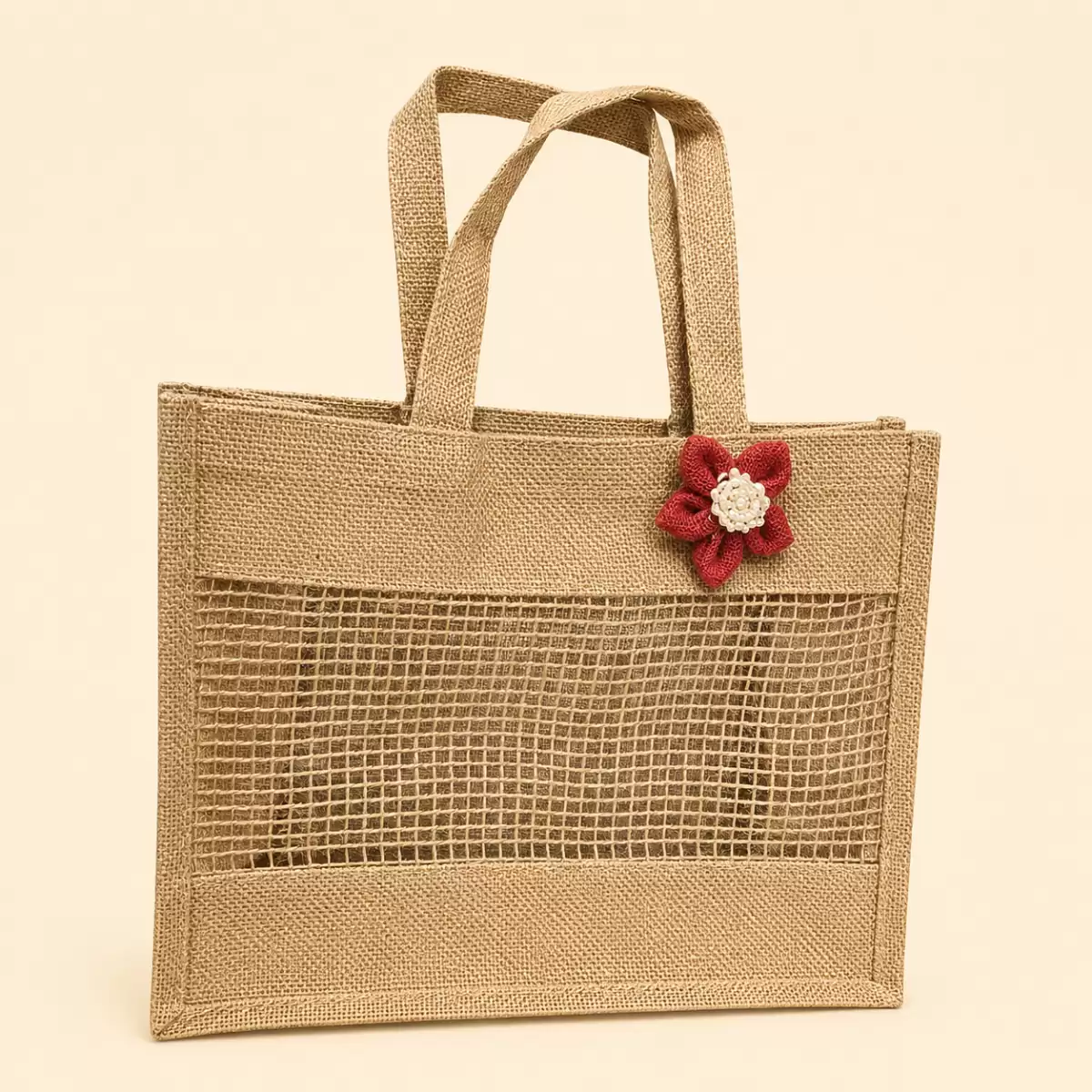 Brown Jute Hand Bag