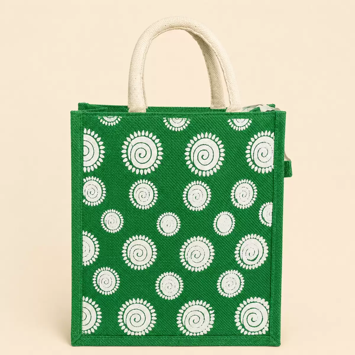Green Printed Jute Bag