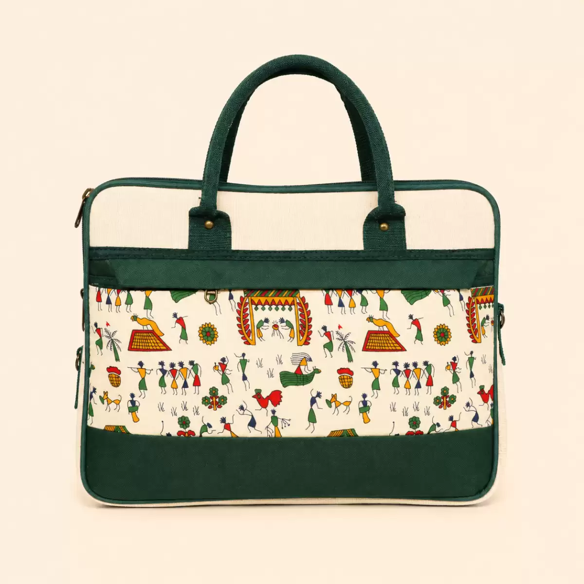 Printed Jute Laptop Bag