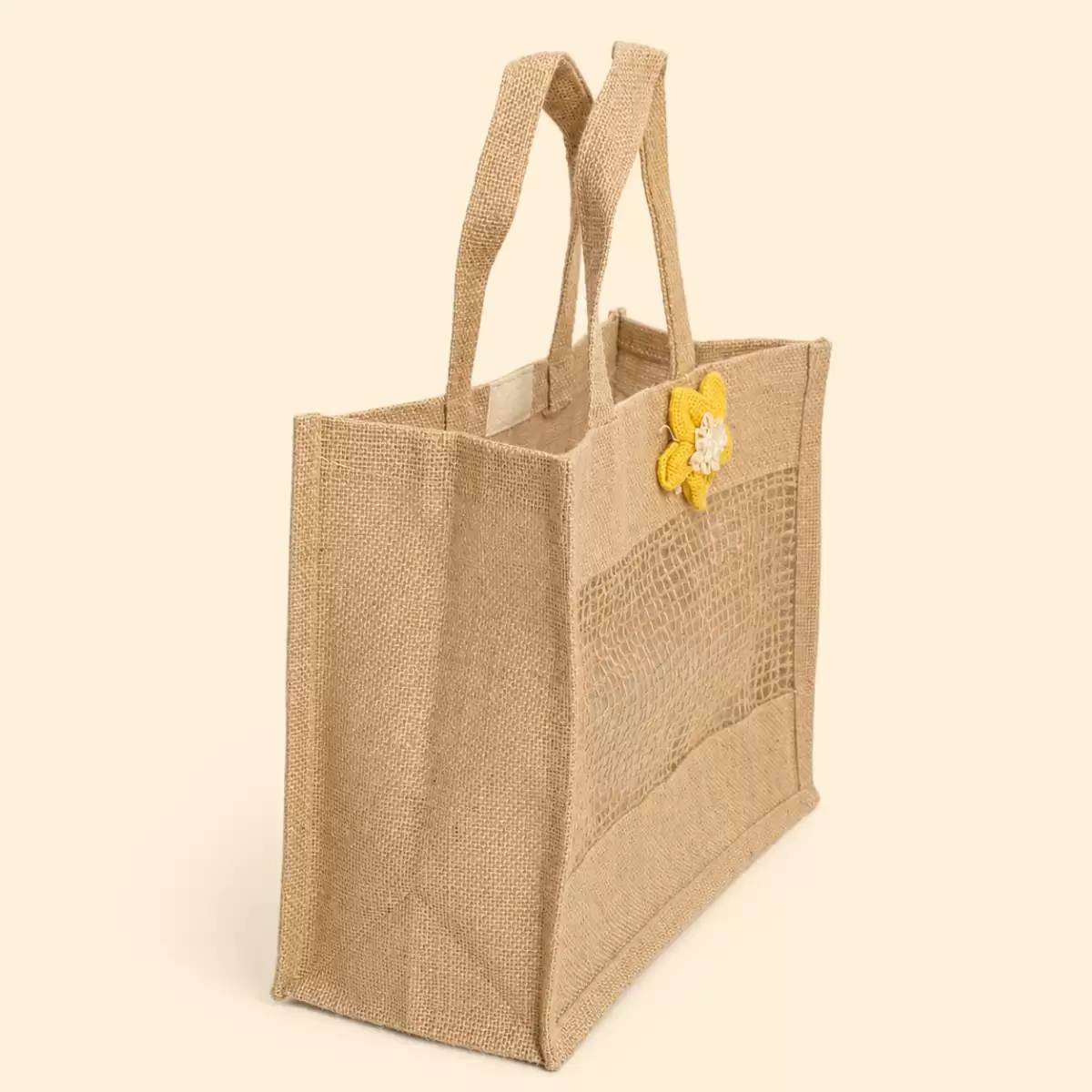 Brown Jute Hand Bag