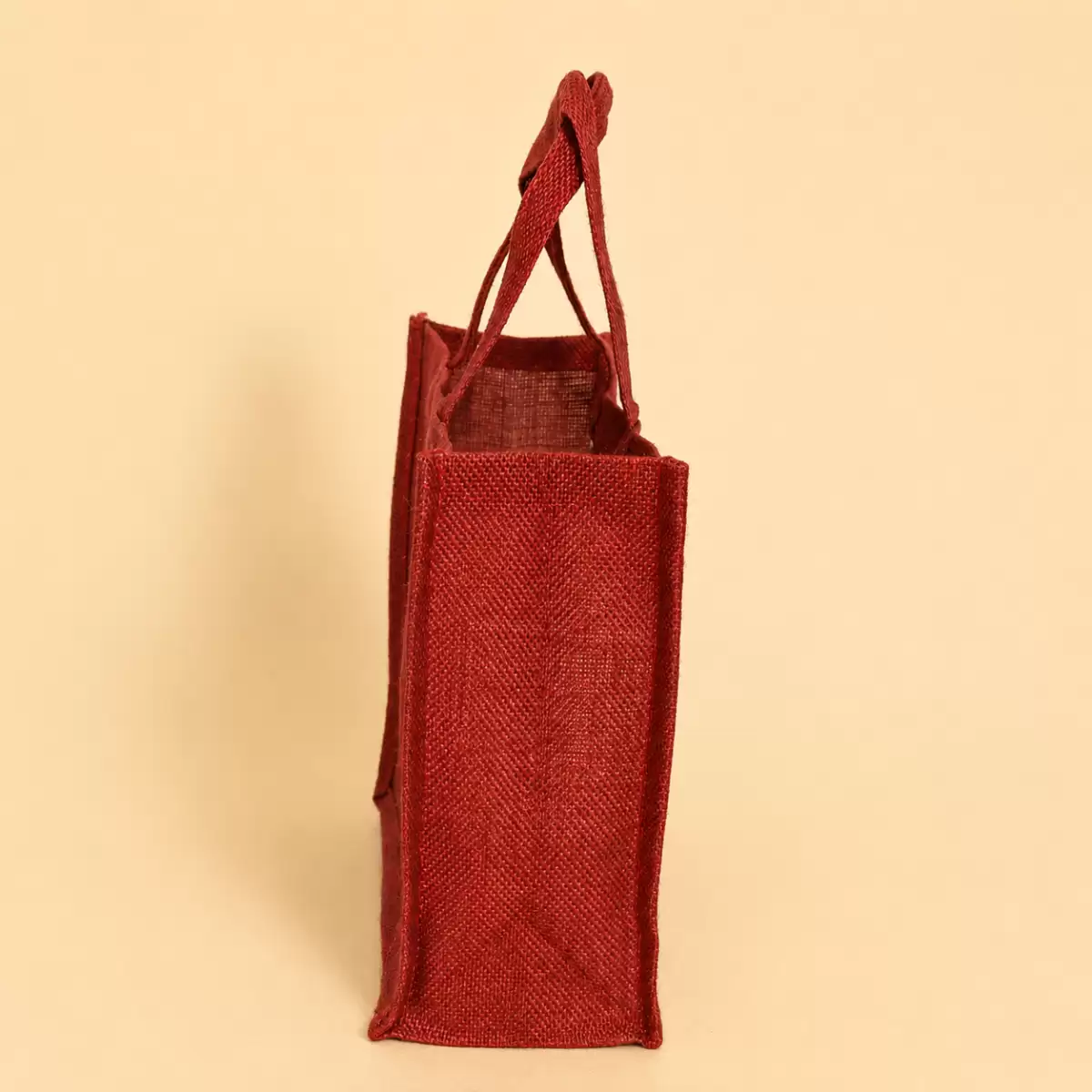 Maroon Jute Shopping Bag