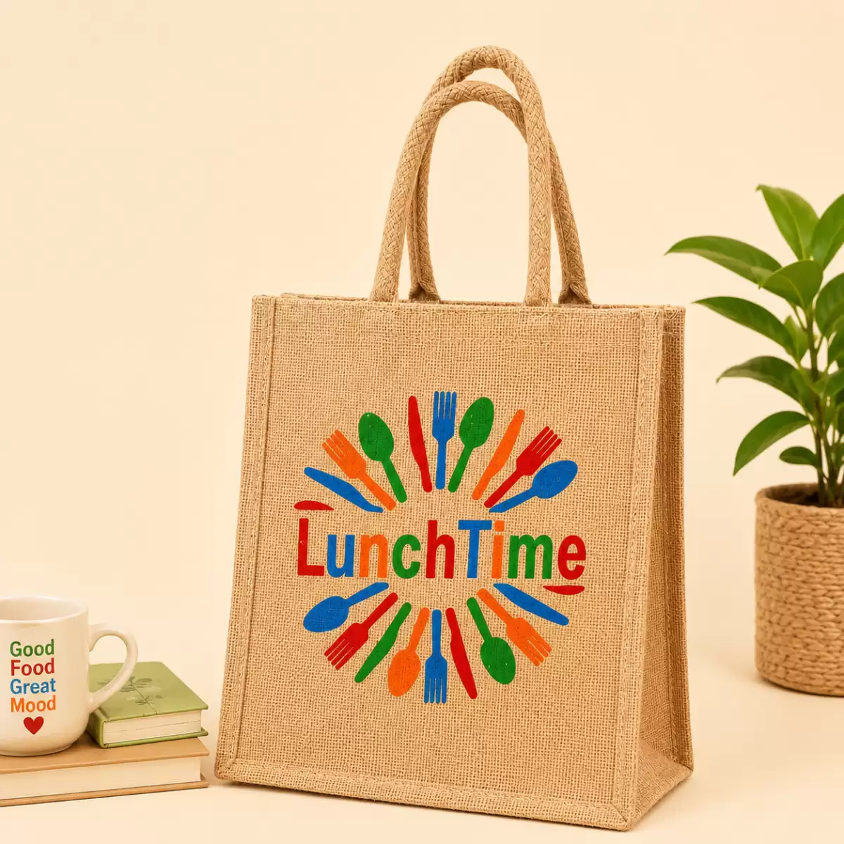 Brown Lunch Jute Bag