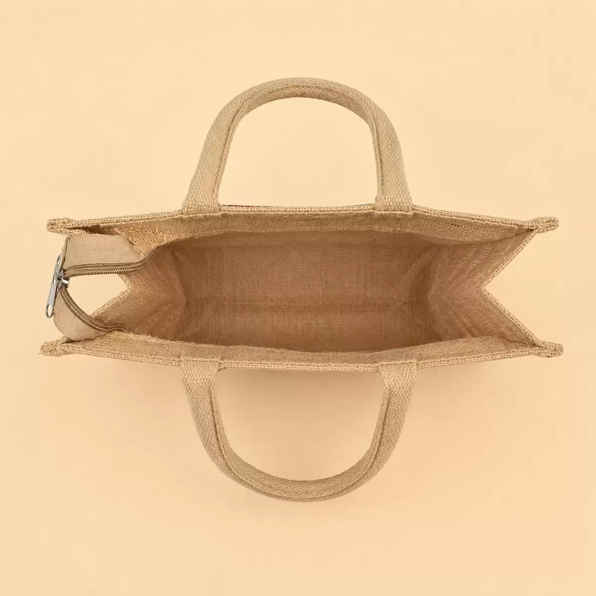 Brown Black Jute Shopping Bag