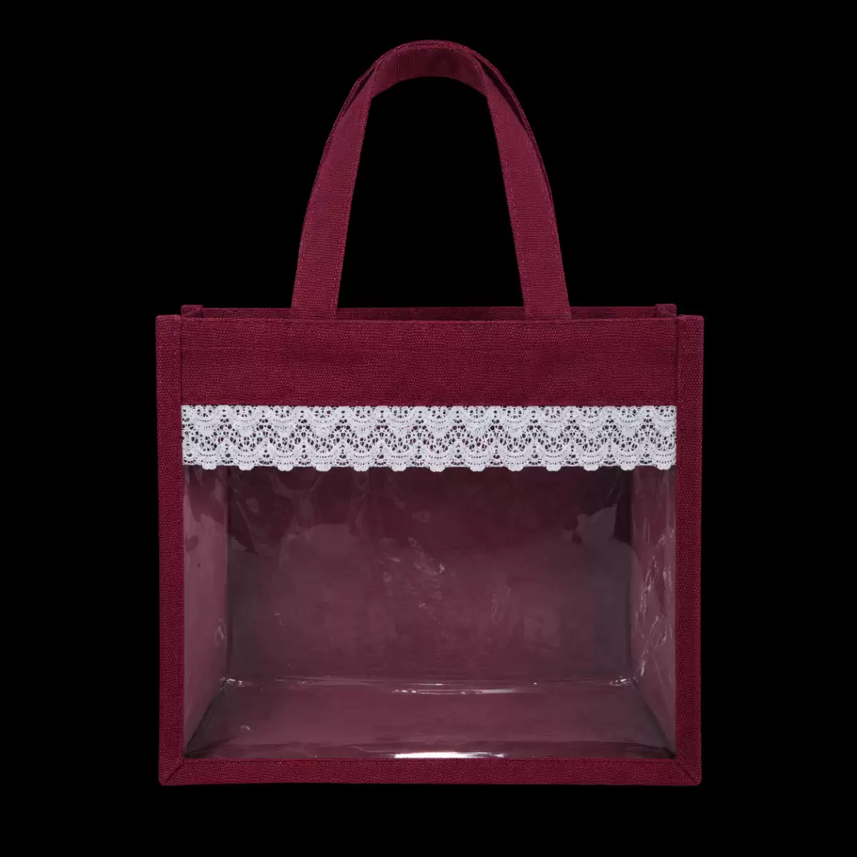 Maroon Jute Shopping Bag