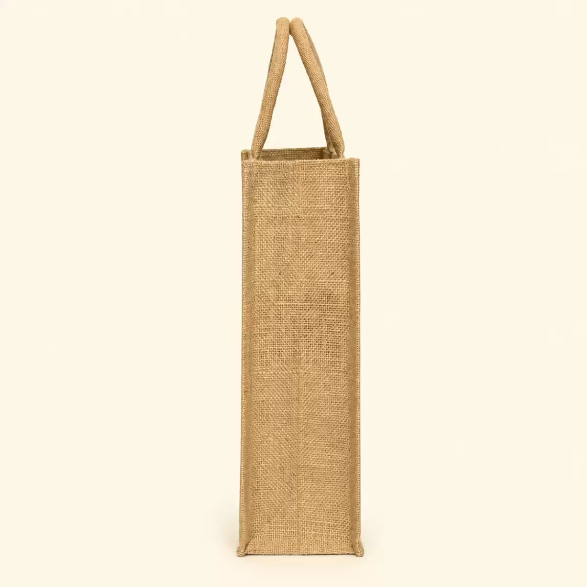 Brown Maroon Printed Jute Bag