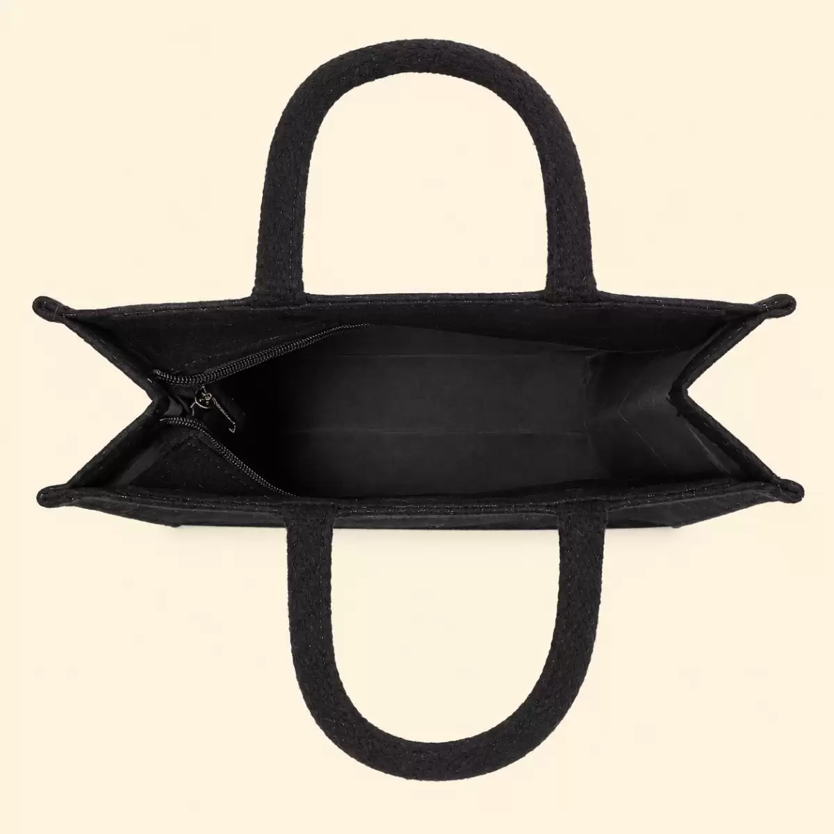 Black Printed Jute Bag