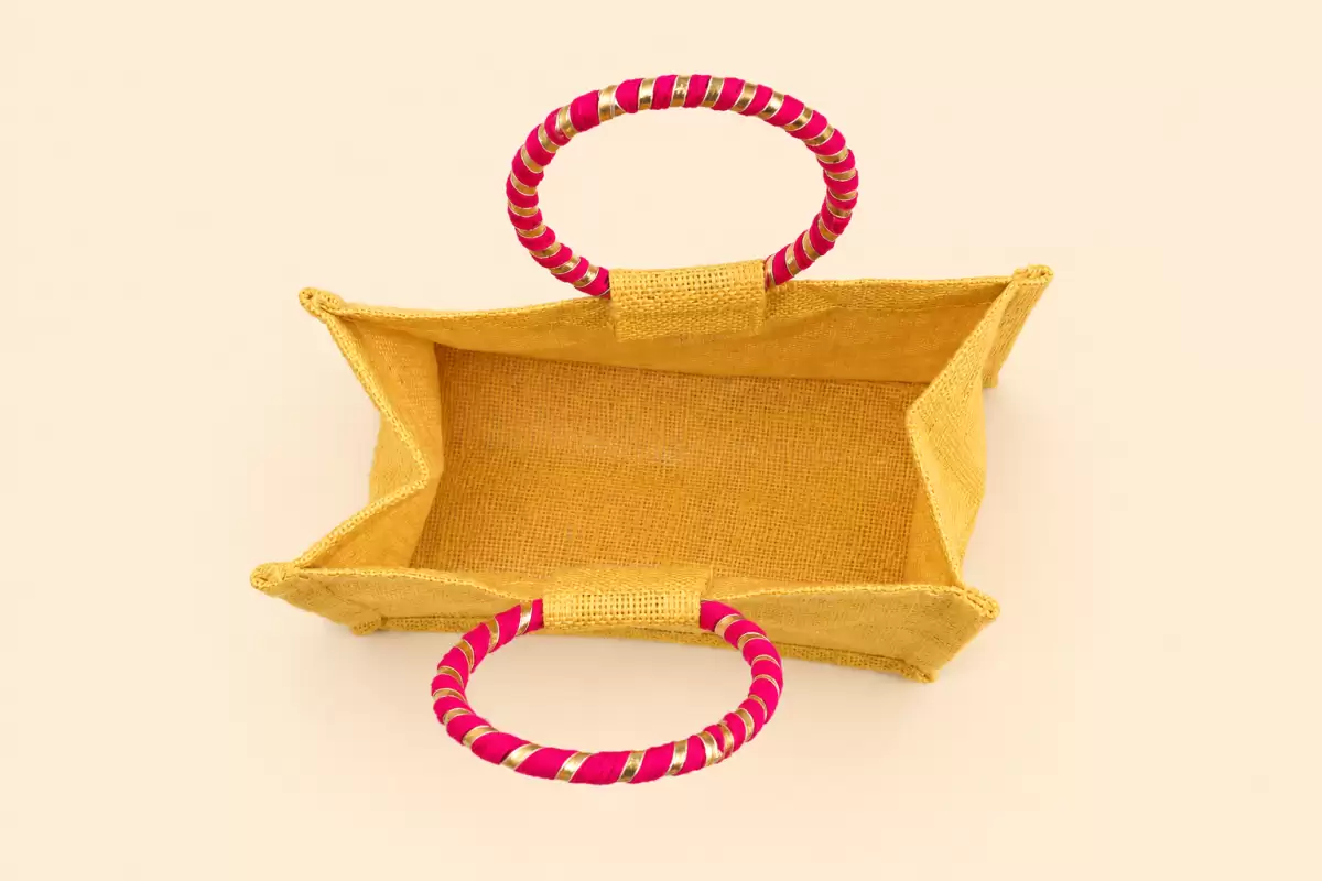 Light Yellow Jute Gift Bag