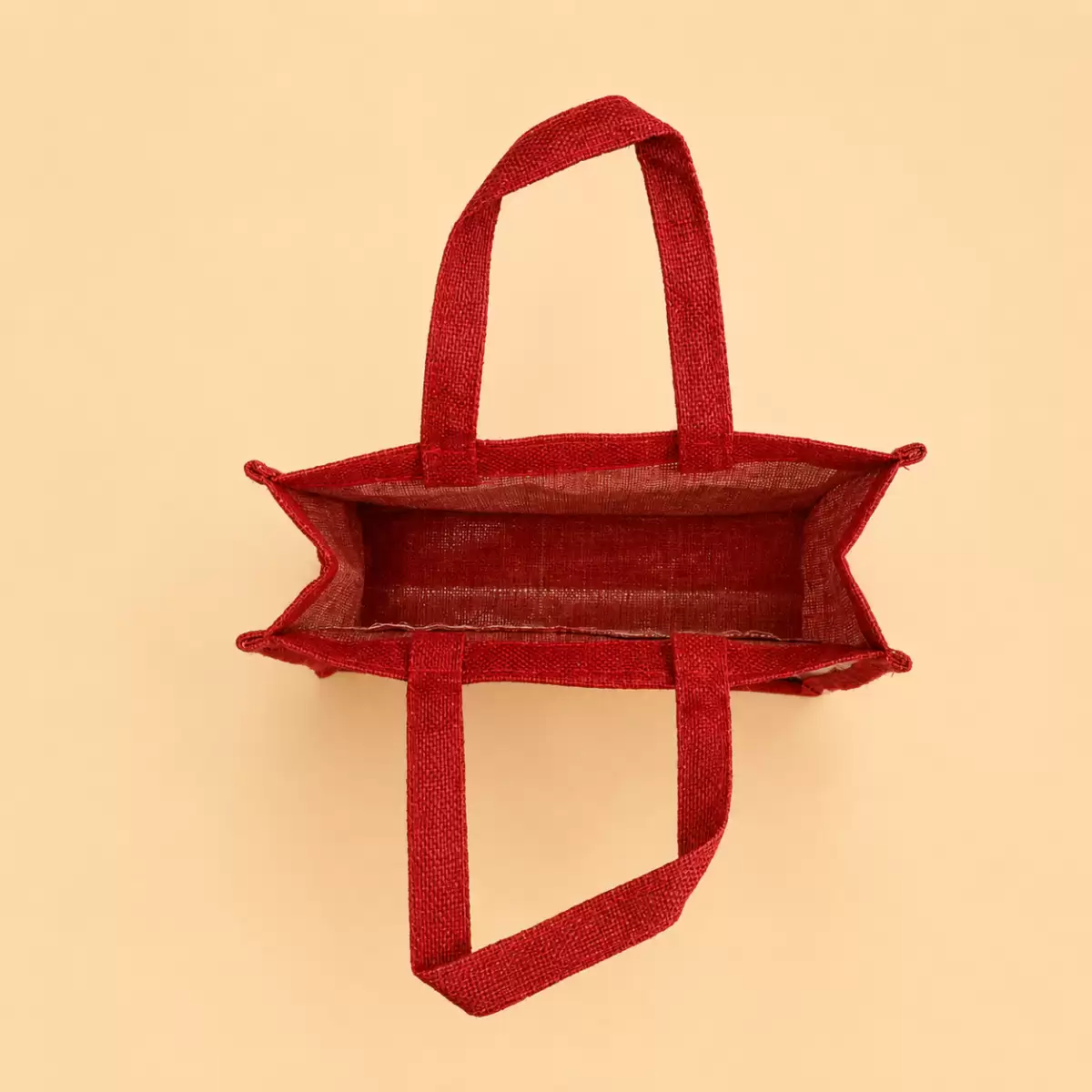 Maroon Jute Shopping Bag