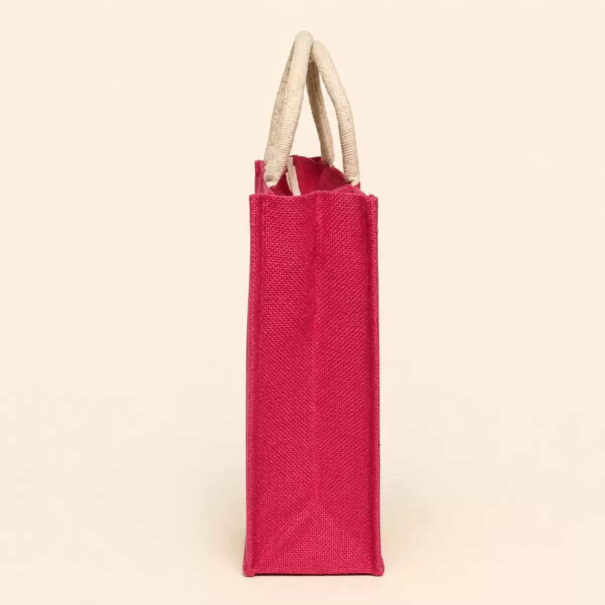 Pink Printed Jute Bag