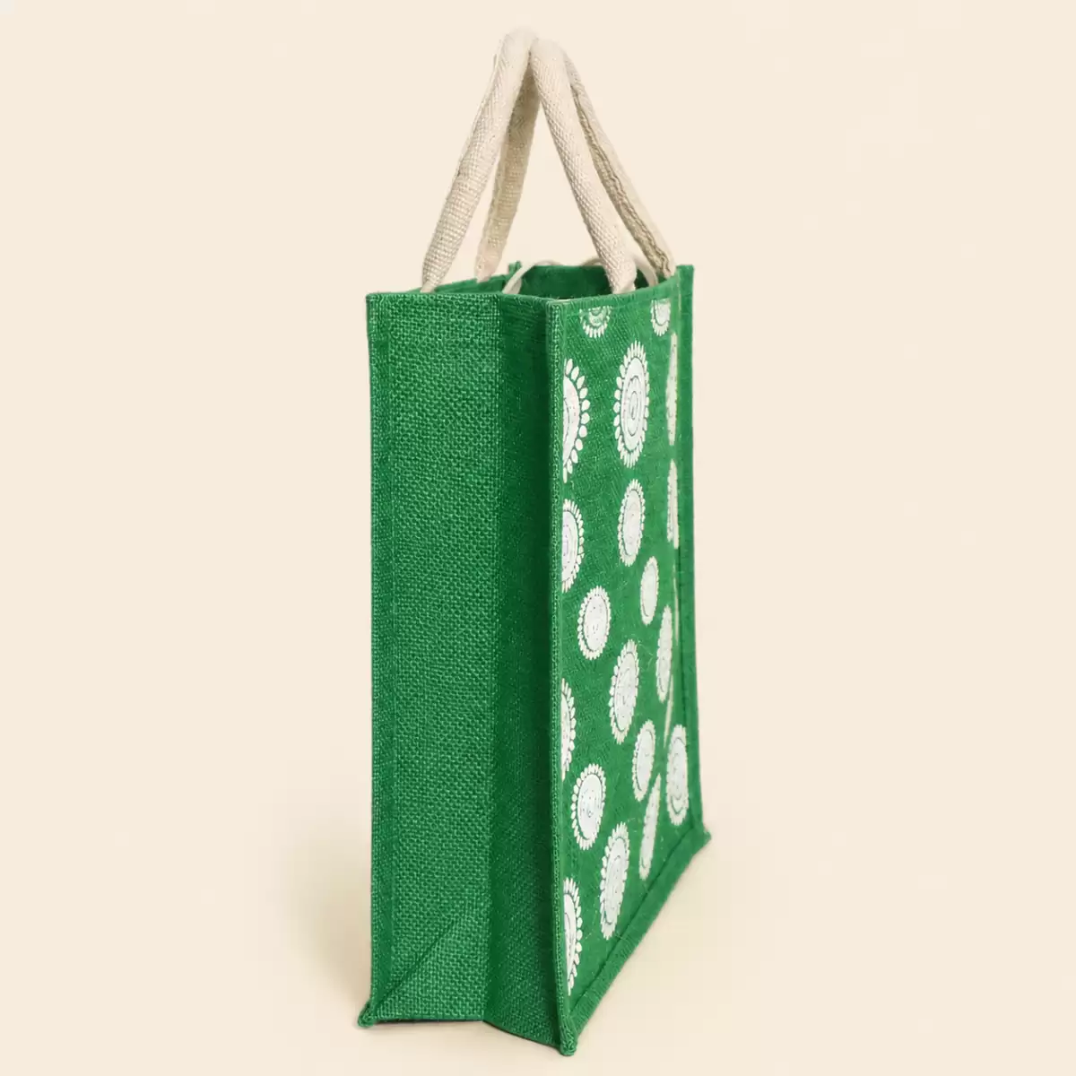 Green Printed Jute Bag