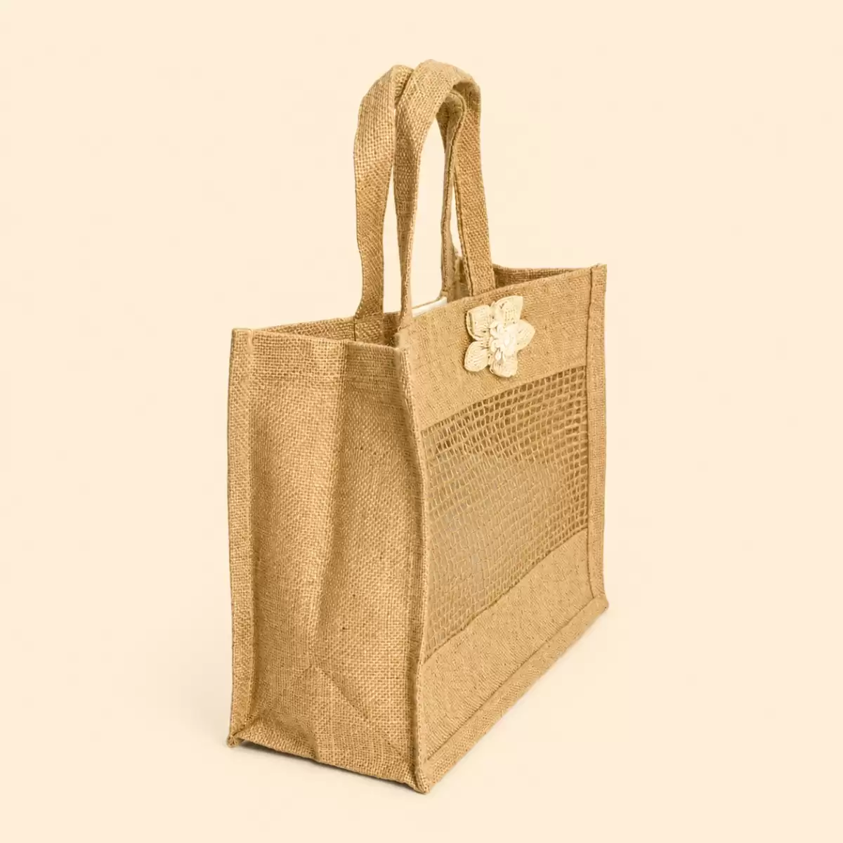 Brown Jute Hand Bag