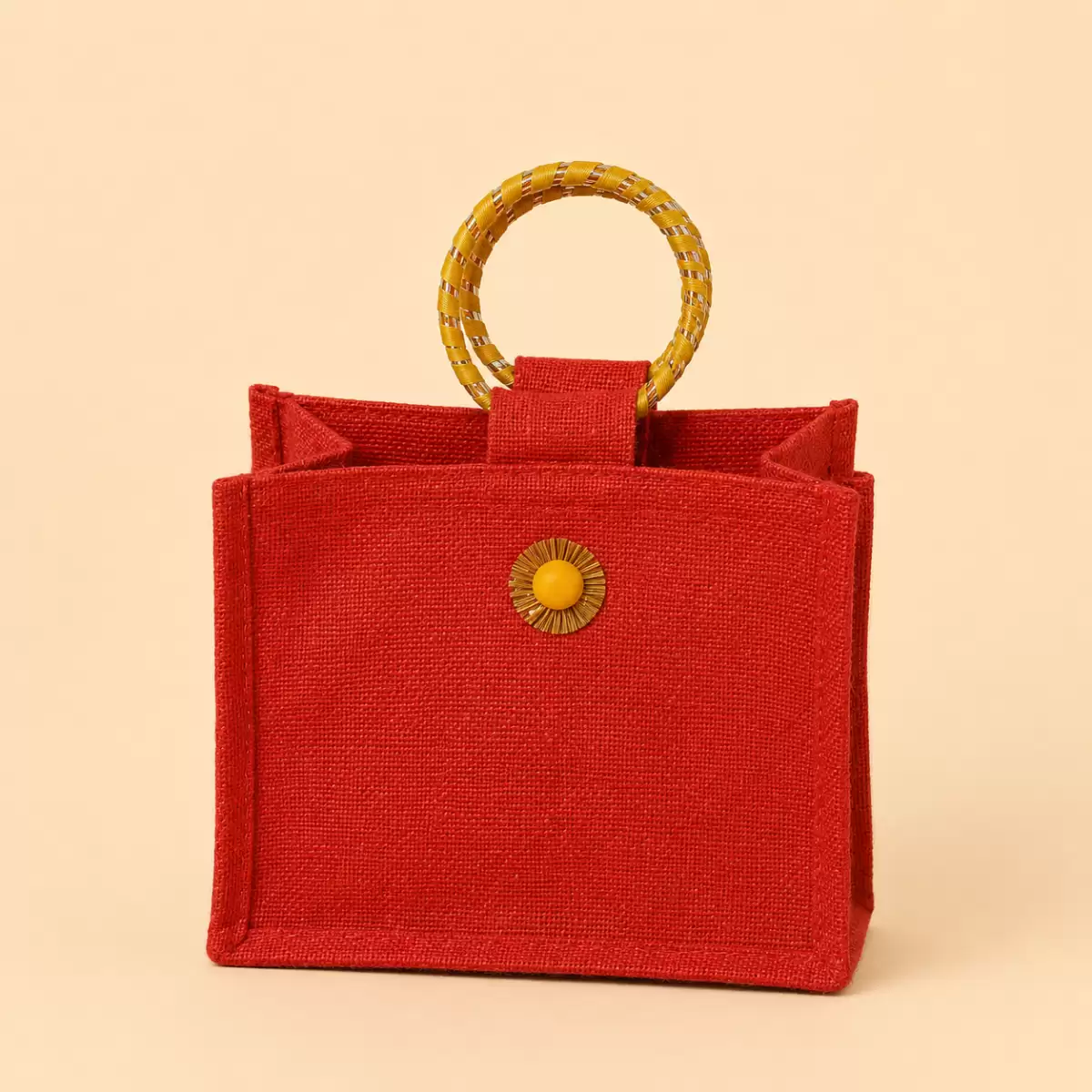 Dark Red Jute Gift Bag