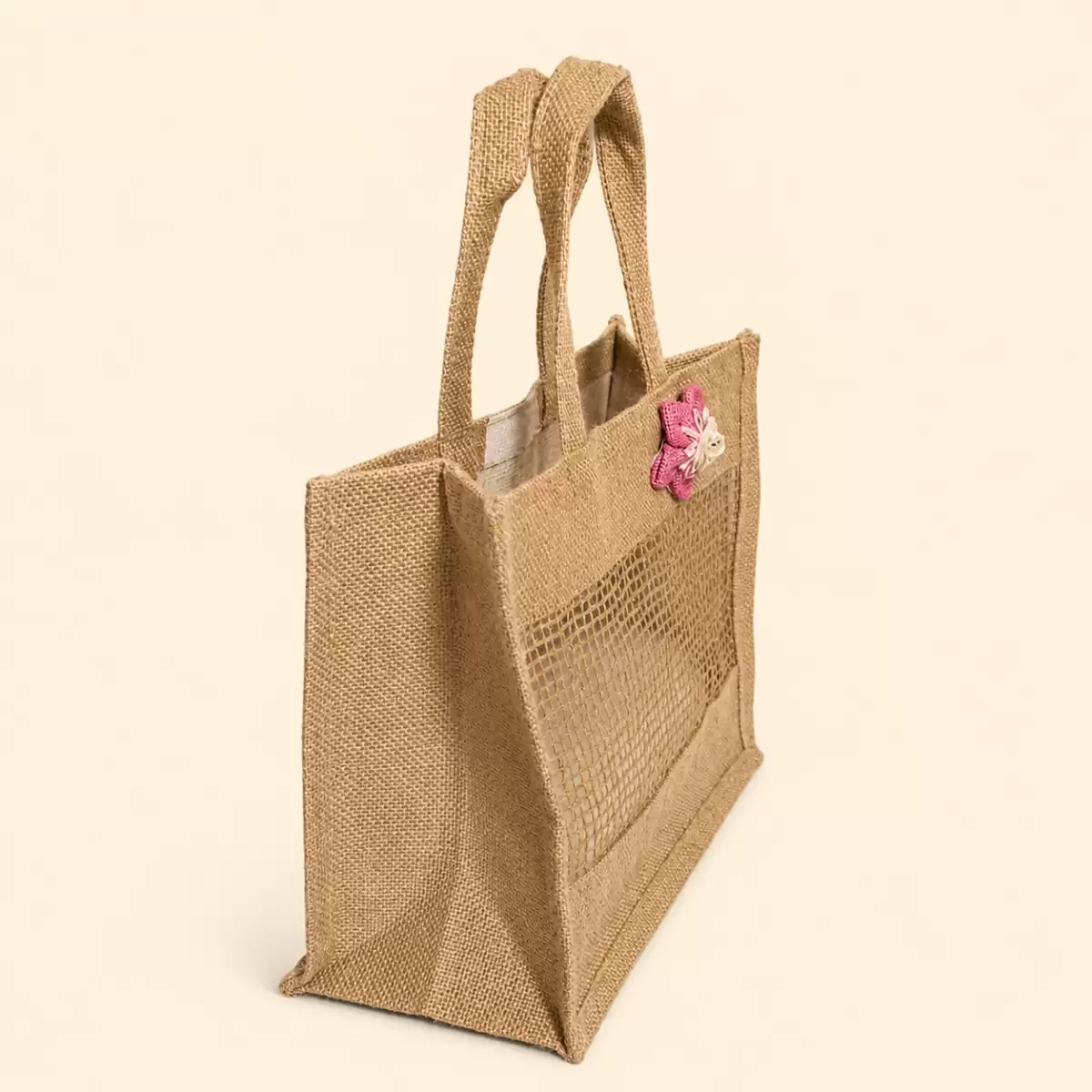 Brown Jute Hand Bag